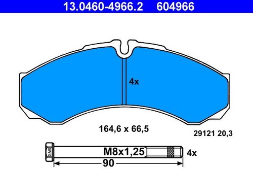 Brake pads ate 0460 - ate, 13.0460-4966.2