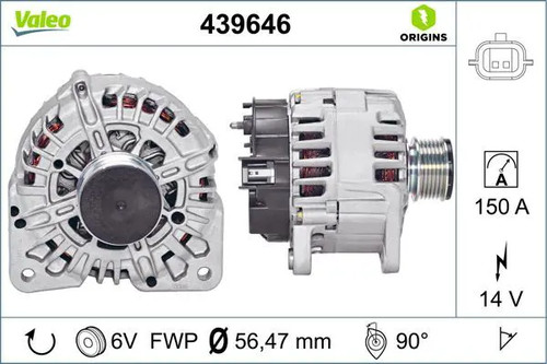 Alternator with freewheel belt