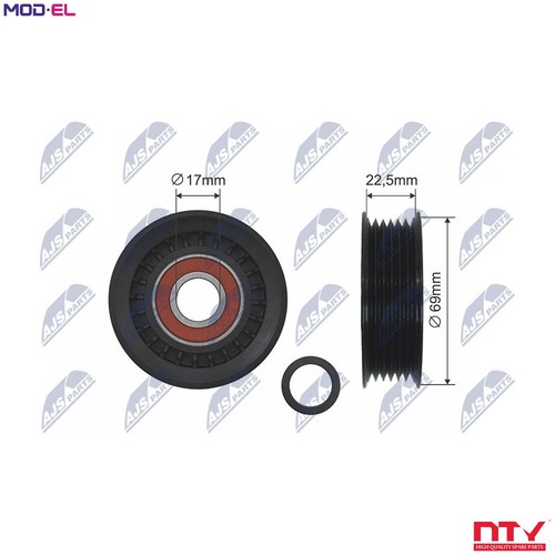 Deflectionguide pulley vribbed - pulley,