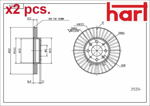 Pcs front brake - x2,