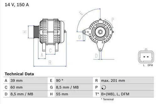 Alternator with freewheel - , belt