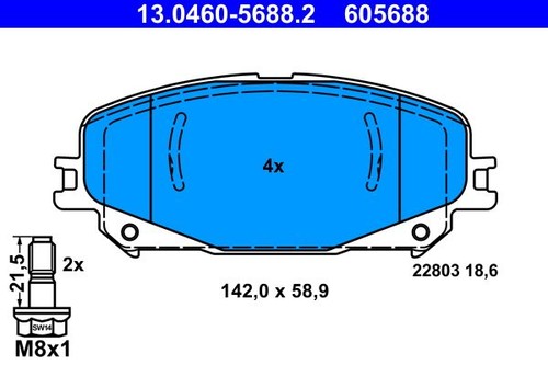 Brake pads ate 0460 5688 - brake,