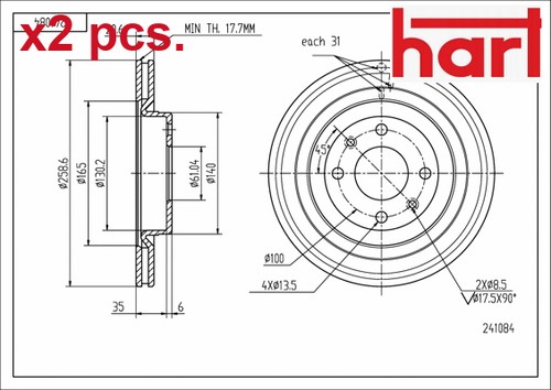 Pcs front brake disc set - pcs,