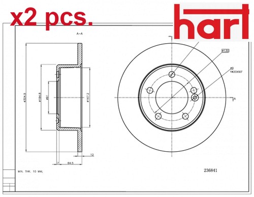 Pcs rear brake disc - disc, set
