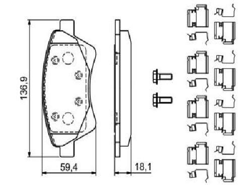 Original bosch brake - pad, set