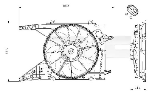 Radiator fan 828 0002 tyc - fan, for
