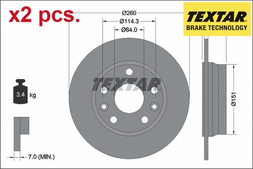 Pcs rear brake disc set - brake,