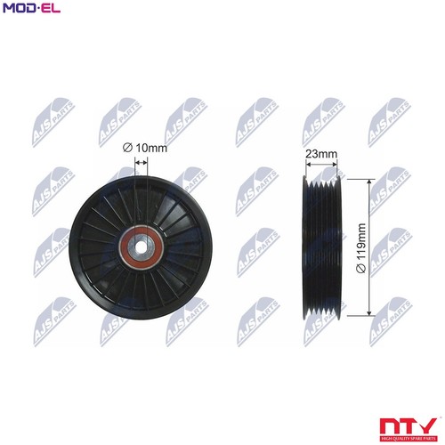 Deflectionguide pulley vribbed - pulley,